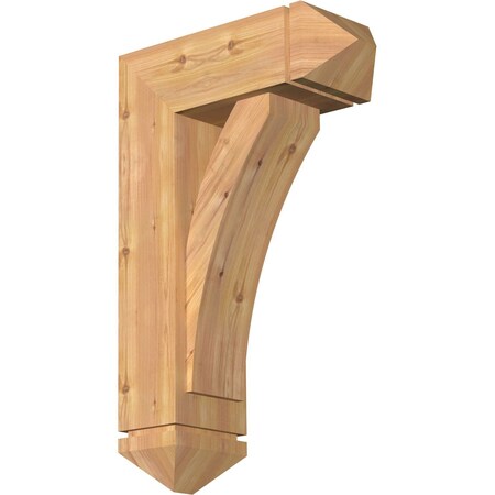 Thorton Arts And Crafts Smooth Bracket W/ Offset Brace, Western Red Cedar, 7 1/2W X 20D X 32H